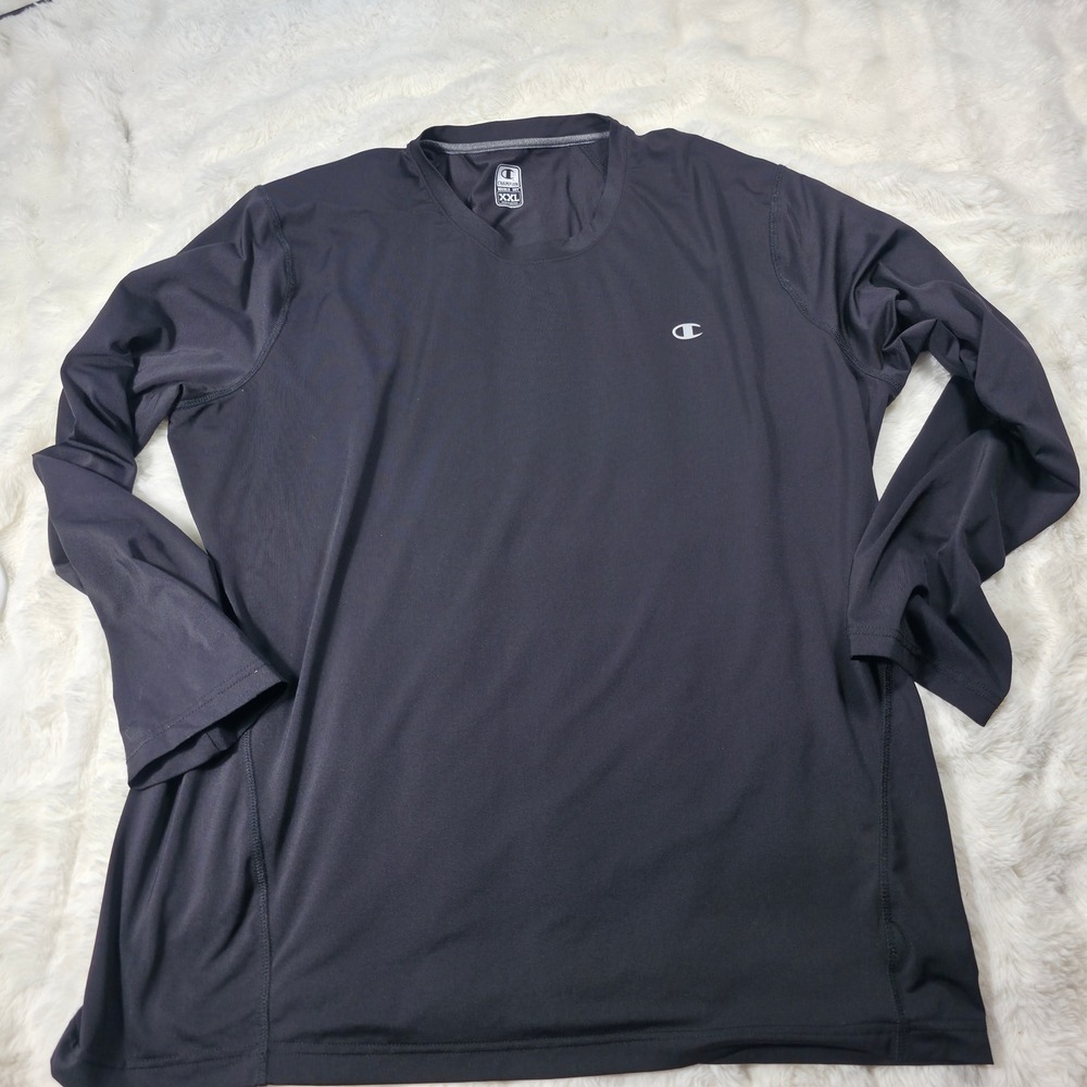 Champion Performance Shirt Men XXL Black Excellent Double Dry Long Sleeve 516374